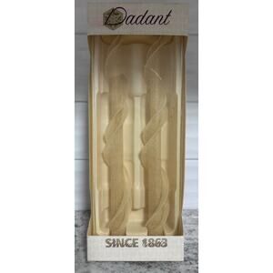 Dadant Beeswax Frosted Spiral Tapered Candlesticks Set NOS